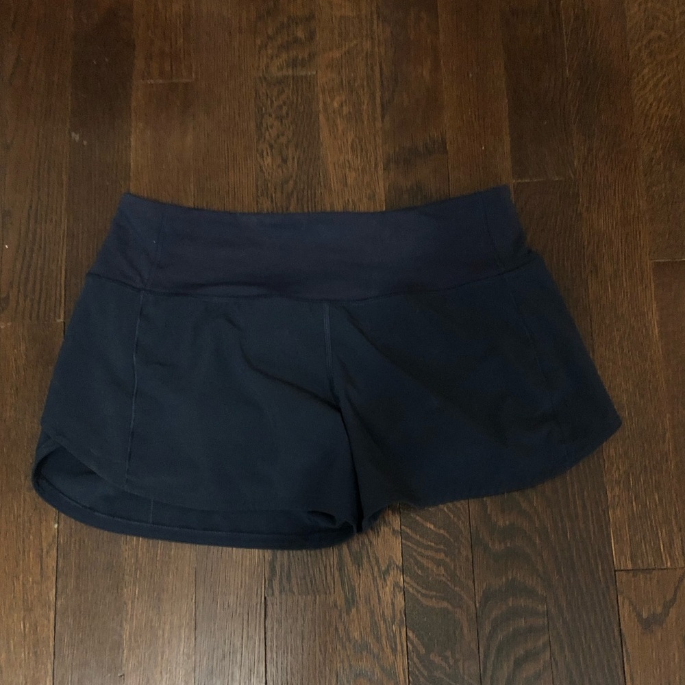 Lululemon navy speed up shorts 4-inch